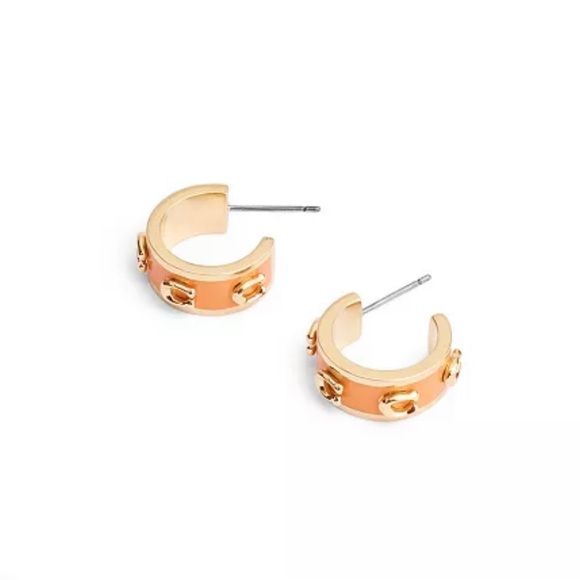 NWT Coach Orange Signature Earrings - Picture 2 of 9